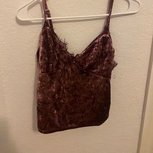 Purple Laced Suade Crop Top